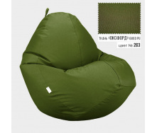 Бескаркасное кресло мешок груша Овал Coolki XL 85x105 Оливковый (Оксфорд 600D PU)
