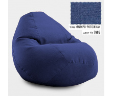Безкаркасне крісло мішок груша Овал Coolki Рогожка XXL 130x90 синій