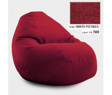 Безкаркасне крісло мішок груша Овал Coolki Рогожка XL 105x85 червоний
