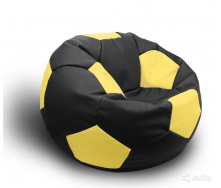 Кресло Мяч Coolki 100 см Черный с Желтым (Оксфорд 600D PU)