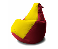 Кресло мешок Груша Coolki комби XXXL 100x140 Красный с Желтым 04 Оксфорд 600D