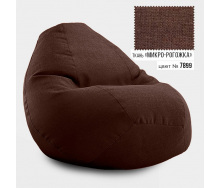 Безкаркасне крісло мішок груша Овал Coolki Рогожка XL 105x85 темно-коричневий