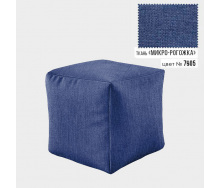 Бескаркасное кресло пуф Кубик Coolki 45x45 Синий Микророгожка (7905)