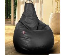 Кресло-мешок Beans Bag груша Экокожа 100*140 см Черный (hub_lclam2)