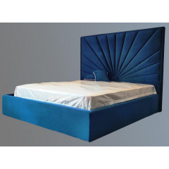 Кровать двуспальная BNB Sunrise Premium 160 х 190 см Simple С дополнительной цельносварной рамой Синий Одесса
