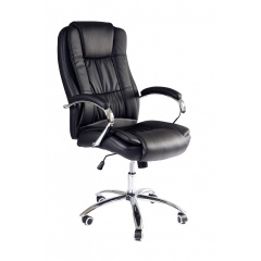 Офисное кресло руководителя BNB Kali LuxDesign хром Anyfix Экокожа Черный Луцк