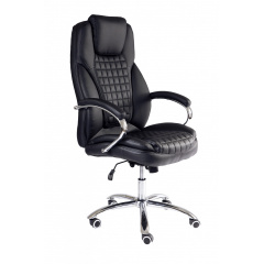 Офисное кресло руководителя BNB TeslaDesign хром Anyfix Экокожа Черный Чернівці