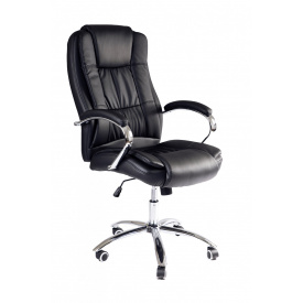 Офисное кресло руководителя BNB Kali LuxDesign хром Anyfix Экокожа Черный