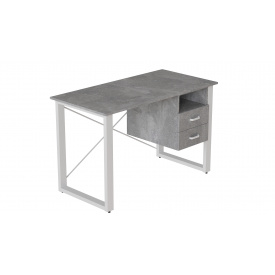 Письменный стол с ящиками Ferrum-decor Оскар 750x1200x700 металл Белый ДСП Бетон 16 мм (OSK0056)
