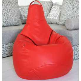 Кресло-мешок Beans Bag груша Экокожа 90*130 Красный (hub_TsEb30104)
