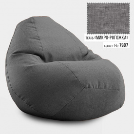 Безкаркасне крісло мішок груша Овал Coolki Рогожка XL 105x85 світло-сірий