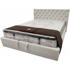 Кровать BNB Arizona Comfort 90 х 190 см Стразы С подъемным механизмом и нишей для белья Бежевый