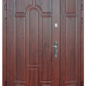 Двері вхідні металеві вуличні Ескада ПВХ 4 Ваш бронзовий Дуб 1200х2050х78 Ліве/праве