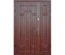 Двері вхідні металеві вуличні Ескада ПВХ 4 Ваш бронзовий Дуб 1200х2050х78 Ліве/праве