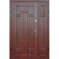 Двері вхідні металеві вуличні Ескада ПВХ 4 Ваш бронзовий Дуб 1200х2050х78 Ліве/праве Виноградів