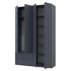 Шкаф для одежды Лукас распашной 4-х дверный дсп графит 160х50х240 см Одесса