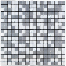 Самоклеющаяся алюминиевая плитка серебряная мозаика со стразами 300х300х3мм SW-00001824 (D) Sticker Wall