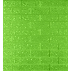 Самоклеющаяся декоративная 3D панель 3D Loft под зеленый кирпич в рулоне 3080x700x3 мм
