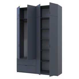 Шкаф для одежды Лукас распашной 4-х дверный дсп графит 160х50х240 см