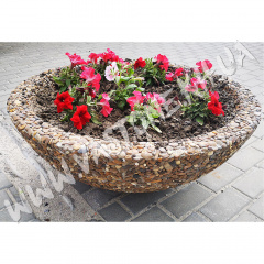 Вазон для цветов бетонный Олимп садовый Галька коричневая Киев