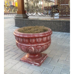 Вазон садовый для цветов Афина бетонный Гранит серый Славянск