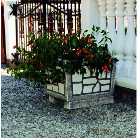 Вазон садовый для цветов Кадушка бетонный Гранит серый
