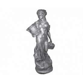 Скульптура садовая «Девушка с корзинами» Золотой-светлый