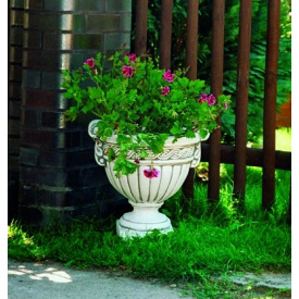 Вазон садовый для цветов Гречанка бетонный Базовый в лаке