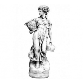 Скульптура садовая «Девушка с корзинами» Золотой-темный