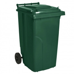 Контейнер для сміття 240 літрів бак на колесах зелений об'єм Тип А Пологи