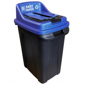 Бак для сортування сміття Planet Re-Cycler 50 л чорний – синій (папір)