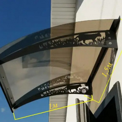 Металический сборный навес (козырек) над дверью Dash'Ok 1.5x1 м Fauna, тем-серый, сот 6 мм, бронза Лосиновка