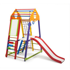 Детский спортуголок BambinoWood Color Plus-3 высотой 170 см деревянный Запоріжжя