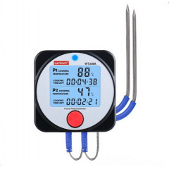 Термометр цифровой для барбекю 2-х канальный Bluetooth -40-300°C WINTACT WT308A Королёво