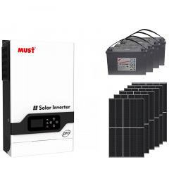 Комплект резервного живлення Інвертор Must 5200W, сонячні панелі 2.4кВт, АКБ 5.04кВт Львів
