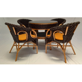 Набор плетеной мебели Cruzo Мария кофейный столик с ротанговыми креслами