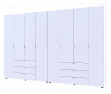 Распашной шкаф для одежды Doros Гелар комплект Белый 4+4 ДСП 310х49,5х203,4 (42002121)