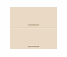 Навесной шкаф закрытый (двухдверный - двери горизонтально) ширина 1000 МАКСИ МЕБЕЛЬ Серый/Ваниль (80027)