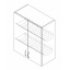Навесной шкаф-сушка (двухдверный) ширина 500 МАКСИ МЕБЕЛЬ Серый/Ваниль (80001) Херсон