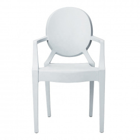 Пластиковый стул SDM Дорис с подлокотниками белый для кухни