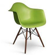 Пластиковое обеденное кресло Тауэр Вуд сидение зеленое ножки деревянные бук для кафе