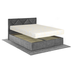 Ліжко з матрацом Азалія 160х200 (Темно-сірий, велюр, без підйомного механізму) IMI Смела