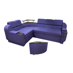 Комплект кутовий диван Меркурій з пуфом (Фіолетовий, 255х185 см) IMI Запорожье