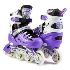 Детские раздвижные ролики 34-37 с комплектом защиты и шлемом Scale Sports Фиолетовый Тернопіль