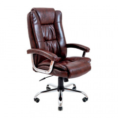Офисное кресло руководителя Richman California VIP Хром M3 MultiBlock Натуральная Кожа Lux Италия Коричневый Київ
