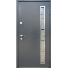 Двери входные металлические Металл/МДФ Адель 1 стеклопакет Ваш ВиД Антрацит 860,960х2050 Левое/Правое Энергодар