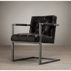Мягкое кресло на металлическом каркасе JecksonLoft Босс Эко-кожа Черный 045 Ровно