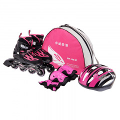 Набор роликовые коньки Banwei BW-188 S Черно-розовый (60508476) Весёлое