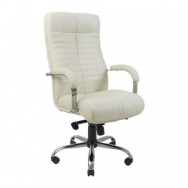 Офисное кресло руководителя Richman Orion VIP Хром M1 Tilt Натуральная Кожа Lux Италия Белый