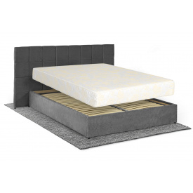 Ліжко з матрацом Гортензія 160х200 (Темно-сірий, велюр, без підйомного механізму) IMI